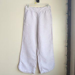Christian Siriano Beige Womens 100% Linen Wide Leg Crop Pants Size Small